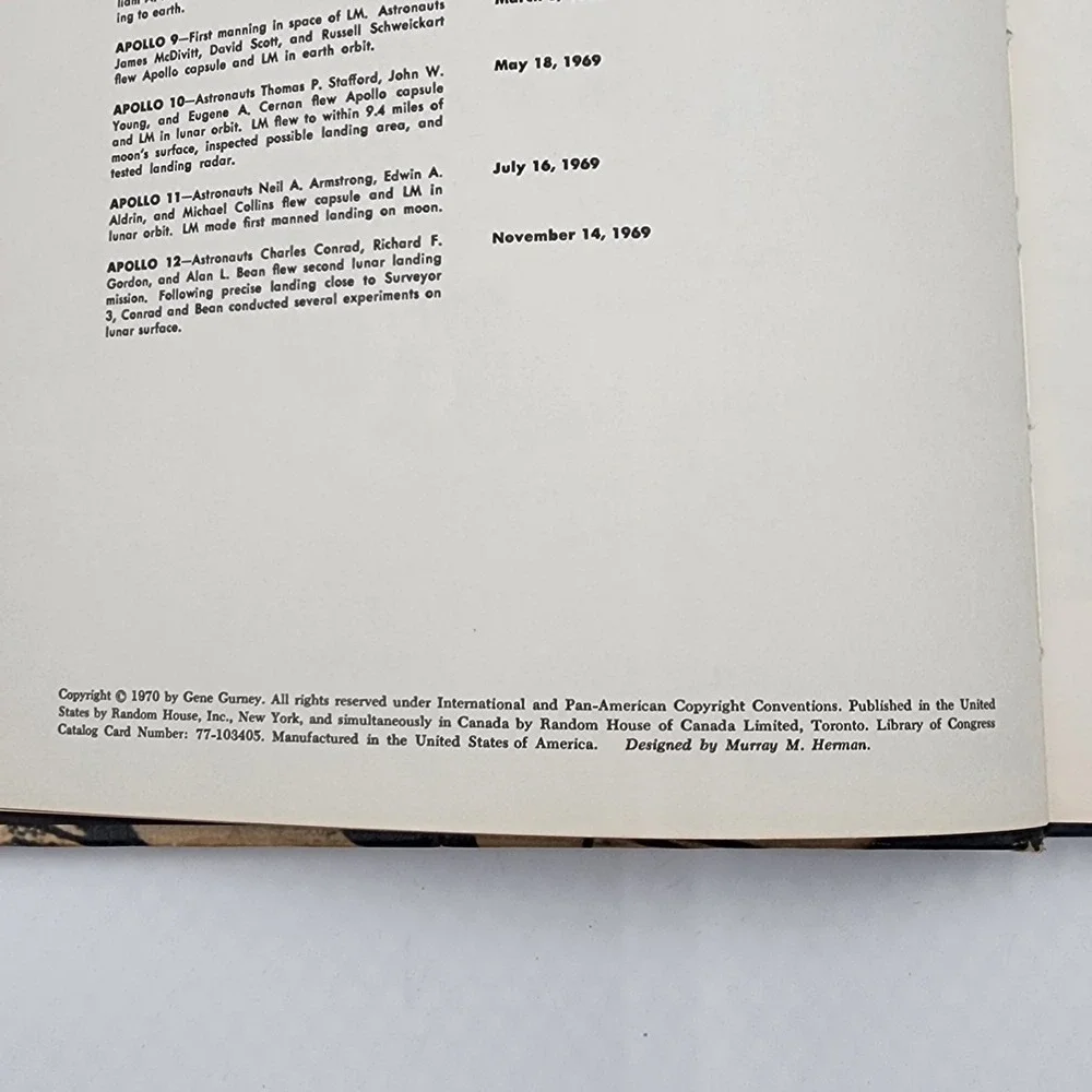 Vintage Americans to the Moon Hardcover Gene Gurney Apollo Space Program 1970